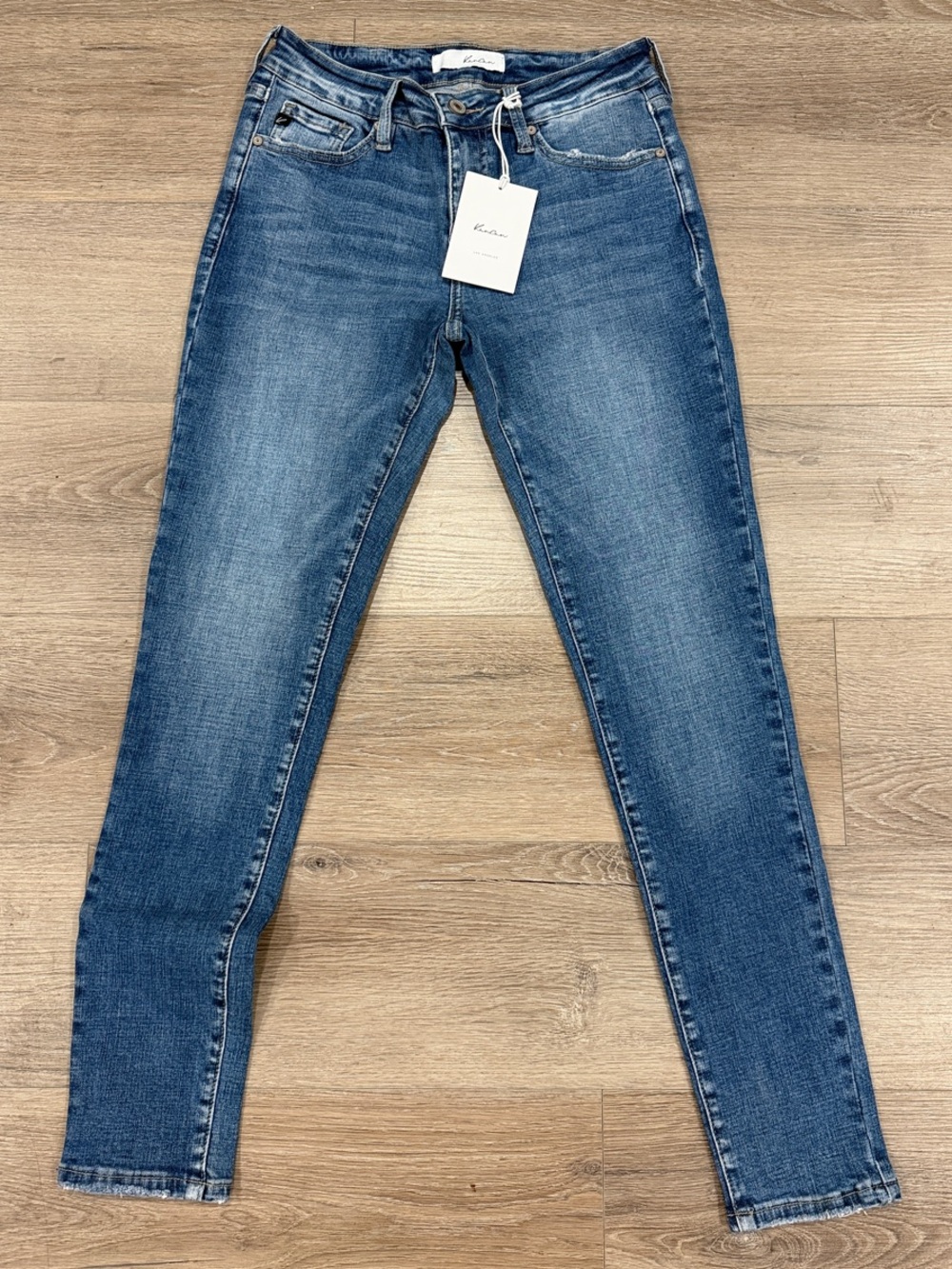 KanCan Slim High-Rise Skinny Jeans in Medium Blue - Picture 3 of 10